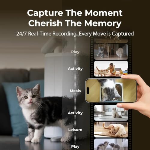 Robot Pet Camera with One-Tap Treat Dispensing | Mobile 360° Monitor, 2-Way Audio, and Smart Tracking | No Monthly Fees