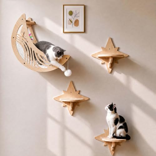 Moon & Star Cat Wall Shelves, Modern Cat Wall Furniture for Indoor Cats — product image 5