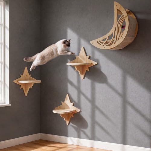 Moon & Star Cat Wall Shelves, Modern Cat Wall Furniture for Indoor Cats — product image 4