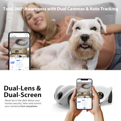 Robot Pet Camera with One-Tap Treat Dispensing | Mobile 360° Monitor, 2-Way Audio, and Smart Tracking | No Monthly Fees