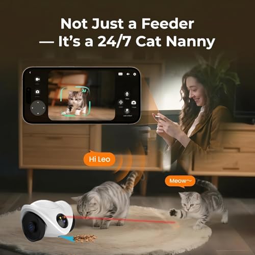 Robot Pet Camera with One-Tap Treat Dispensing | Mobile 360° Monitor, 2-Way Audio, and Smart Tracking | No Monthly Fees