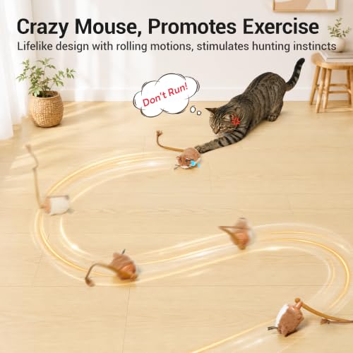 Potaroma Interactive Cat Toy Rechargeable Motion Activated Rolling Mouse — product image 3