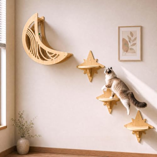 Moon & Star Cat Wall Shelves, Modern Cat Wall Furniture for Indoor Cats — product image 7