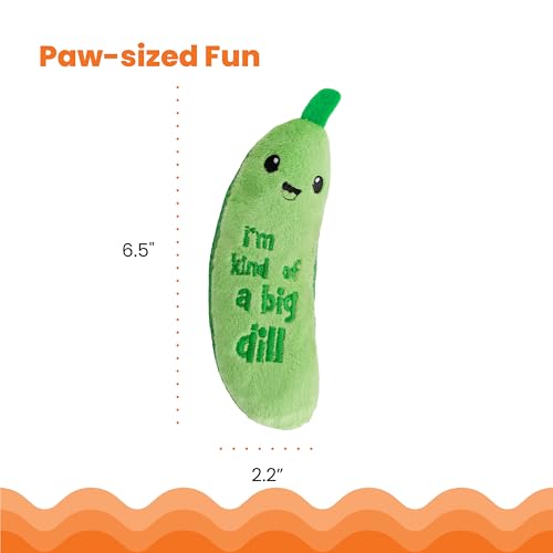 Catstages crunchy pickle kicker cat toy with green plush catnip shape product image 7