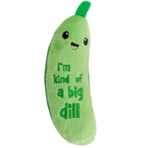 Catstages crunchy pickle kicker cat toy with green plush catnip shape